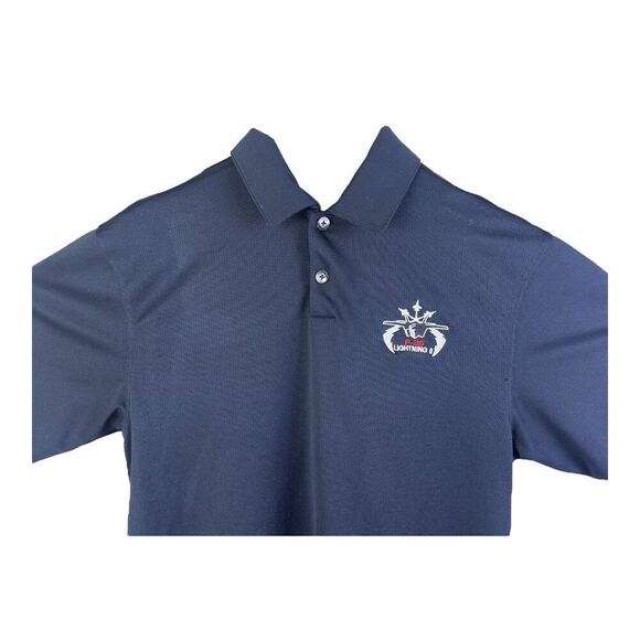 Nike Golf Dri Fit Lightning II F-35 Black Short Sleeve Polo Shirt Mens Small - Picture 2 of 13